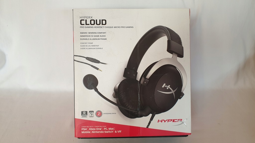 Słuchawki HyperX Cloud Silver HX-HSCL-SR jak NOWE