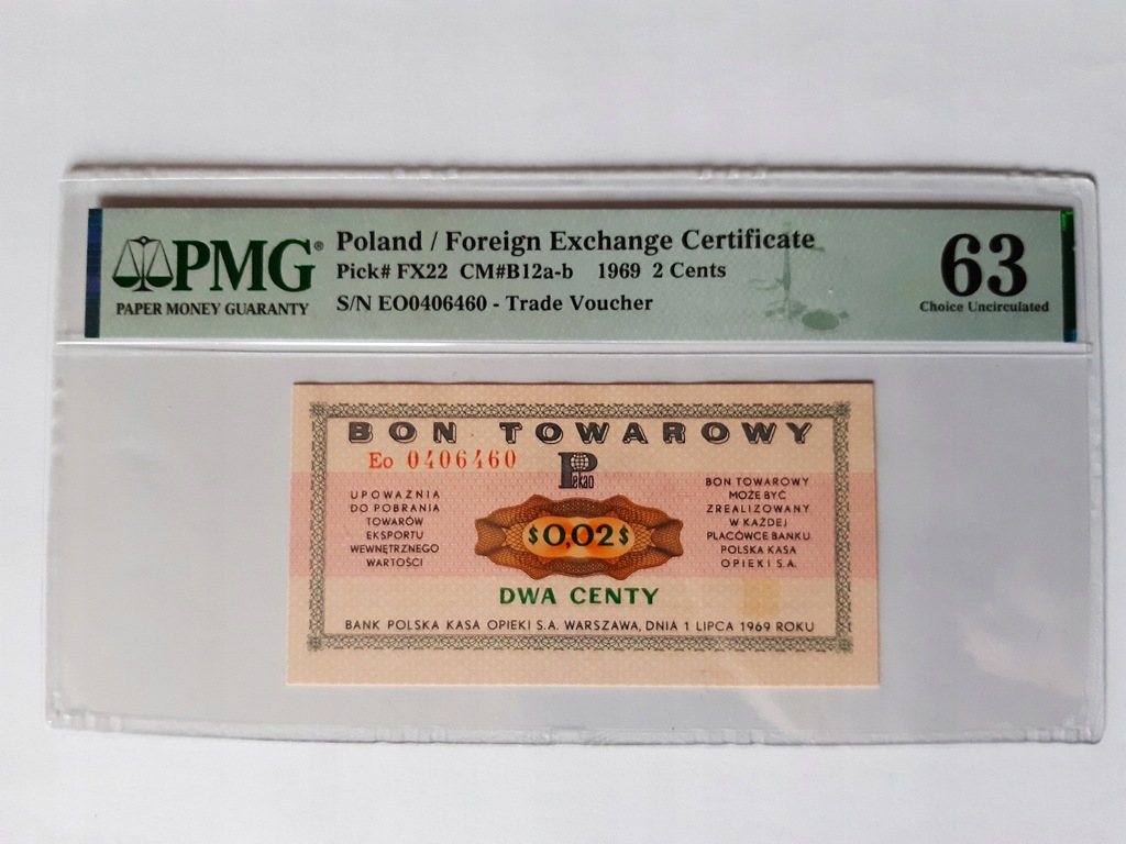 2 cent 1969 PEWEX PMG 63