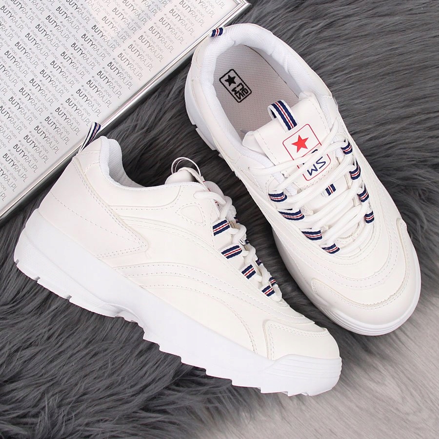 BUTY SPORTOWE damskie GRUBA PODESZWA białe NEWS 37 - 8977549668