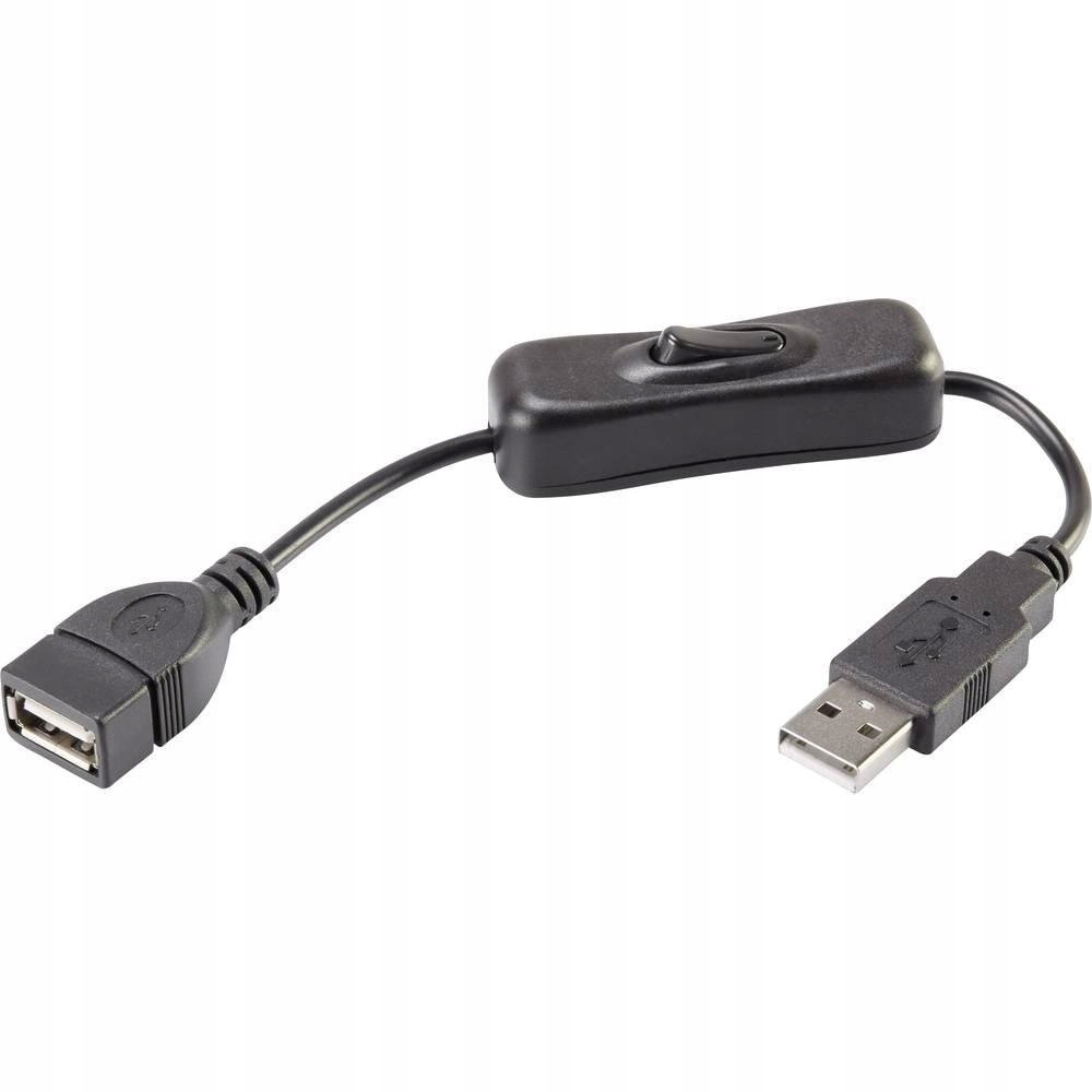 Przedłużacz kabla USB z wyłącznikiem Renkforce