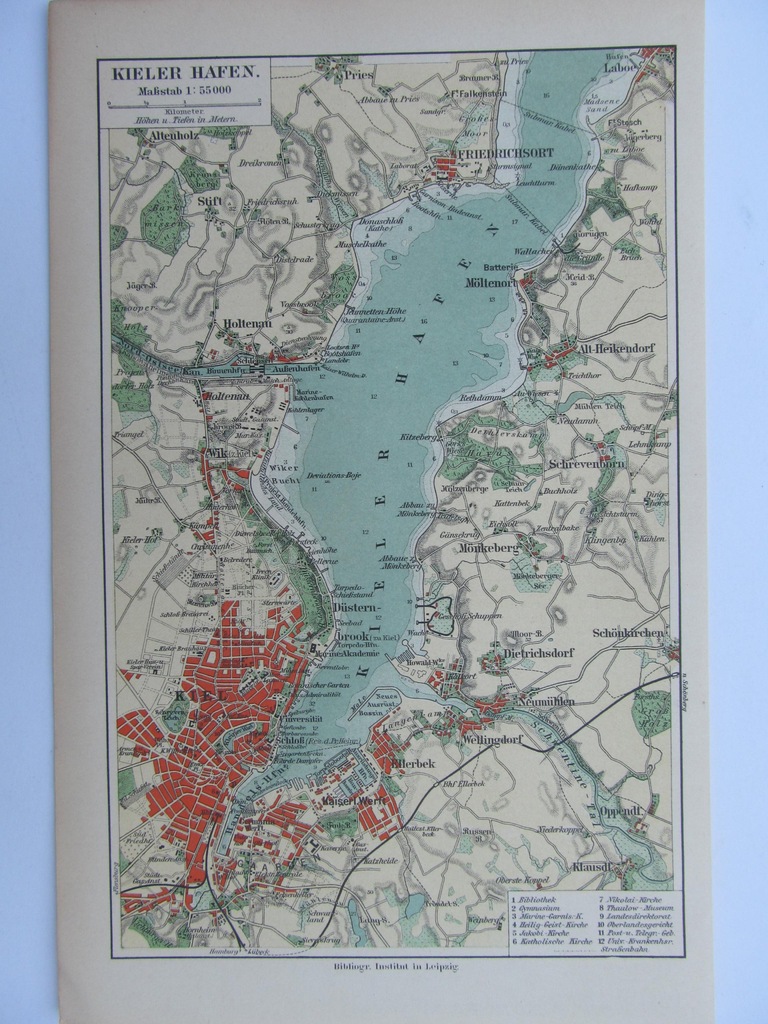 NIEMCY KILONIA PORT mapa 1908 r.