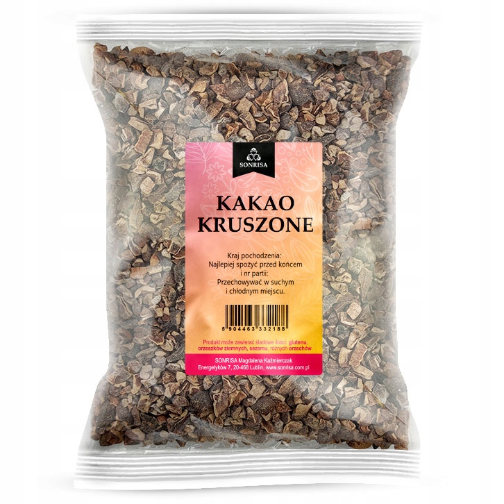 KAKAO ZIARNA SUROWE kruszone kakaowiec NATURALNE CZYSTE 100% CZYSTE 100 g