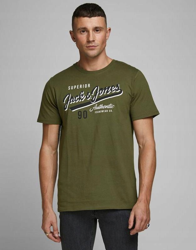 07B154 JACK & JONES_MF9 T-SHIRT NADRUK NAPIS_L