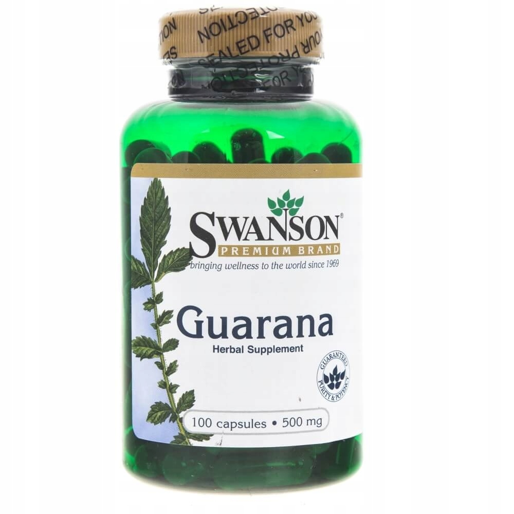 Swanson Guarana 500mg 100k ekstrakt z nasion 4-8%