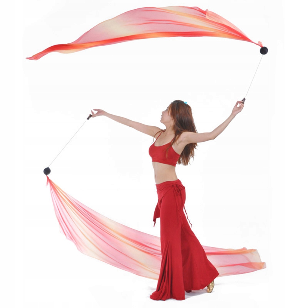 1 para Belly Dance Poi Ball z 1 parą Silky Veil