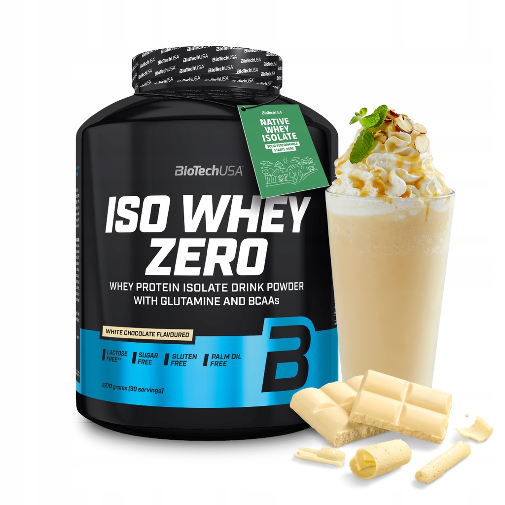 BioTech Iso Whey Zero 2270 g Izolat Białko WPI Biała Czekolada