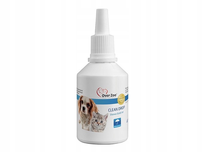 Overzoo CLEAN DROP 60ml płyn dla zwierząt usuwa ślady łez dla psa kot psów