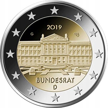 Купить 2 евро Германия Бундесрат 2019: отзывы, фото, характеристики в интерне-магазине Aredi.ru