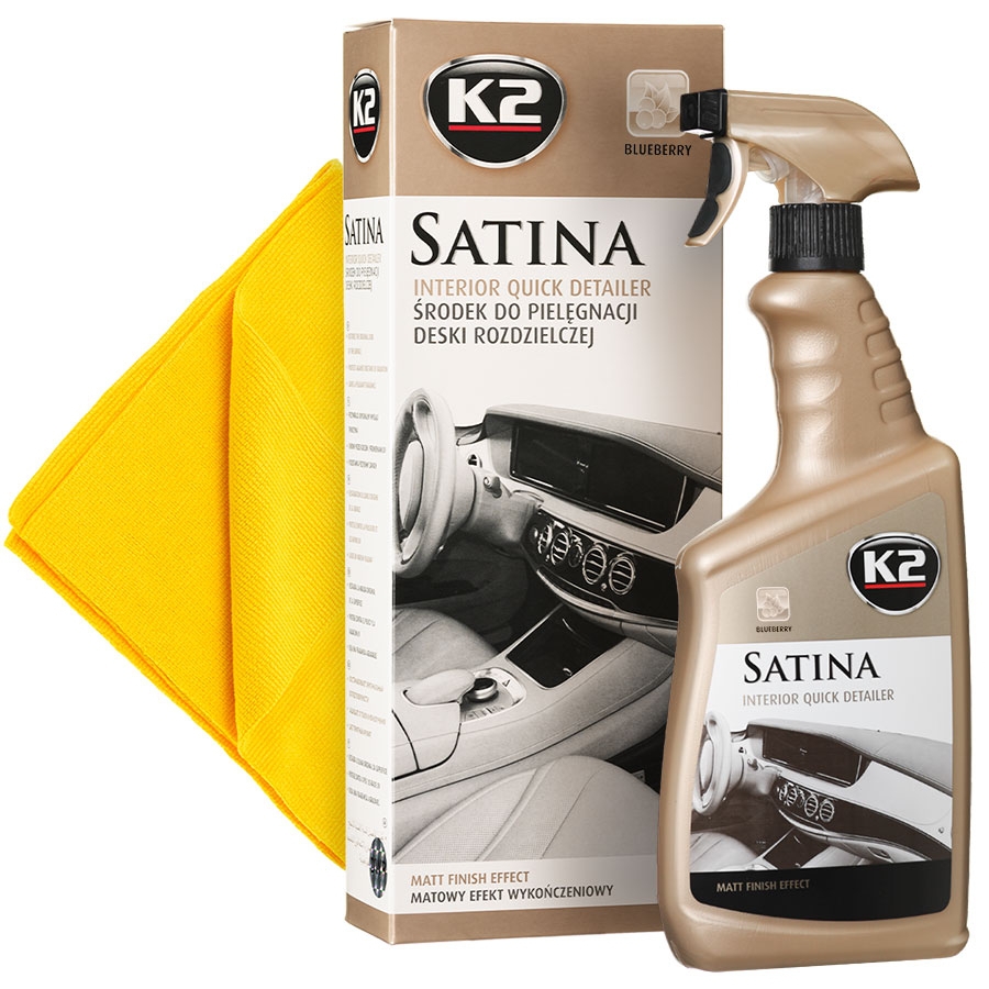 K2 SATINA 770ml + mikrofibra Dressing do kokpitu