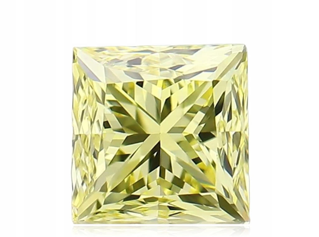 Naturalny Diament 0.50ct Żółty Princess VVS1