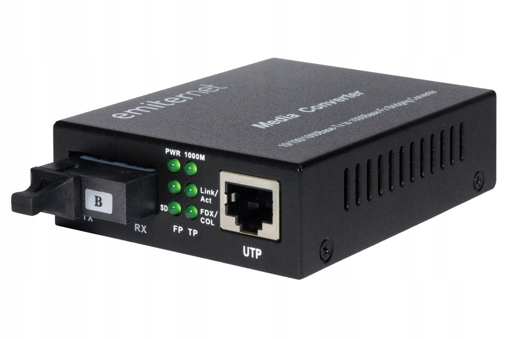 Emiter EM/1GB-ETH-1XSC-1550 Konwerter światłowodowy WDM Ethernet 10/100/100