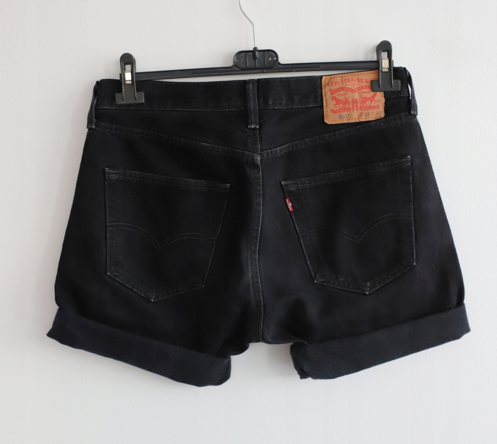 Levis 501 szorty spodenki czarne 32 wysoki stan L