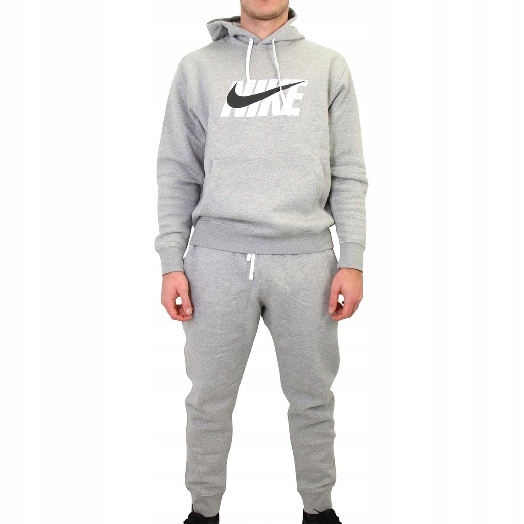 NIKE BLUZA SPODNIE MĘSKIE DRES KOMPLET SZARY L