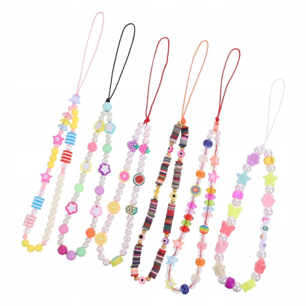 NASZYJNIK NA SMYCZ DO TELEFONA AKRYLOWY ŁAŃCUCH KWIAT NAZWA