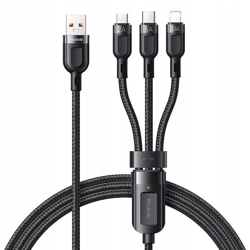 Kabel 3w1 USB do USB-C / Lightning / Micro USB, Mc