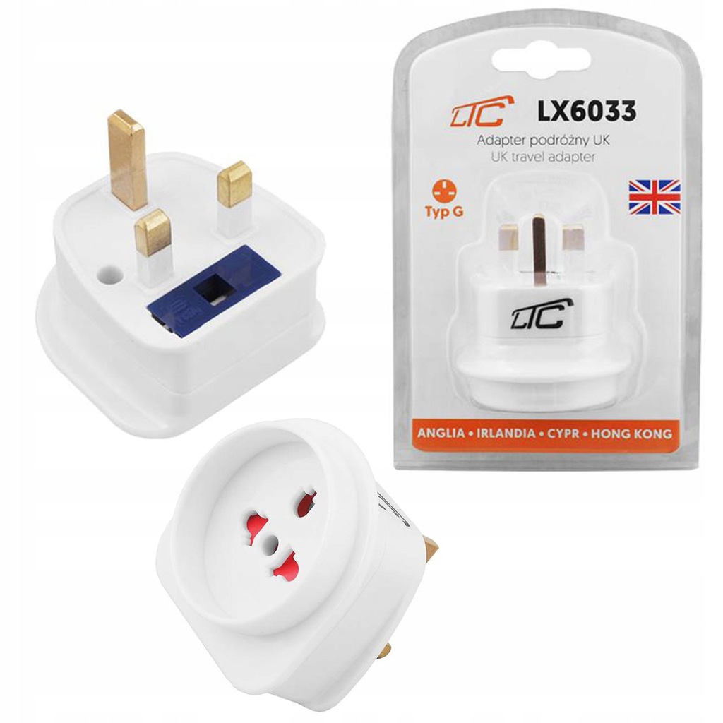 ADAPTER ZASILANIA WTYCZKA PRZEJŚCIÓWKA PL EU na UK 9021193193