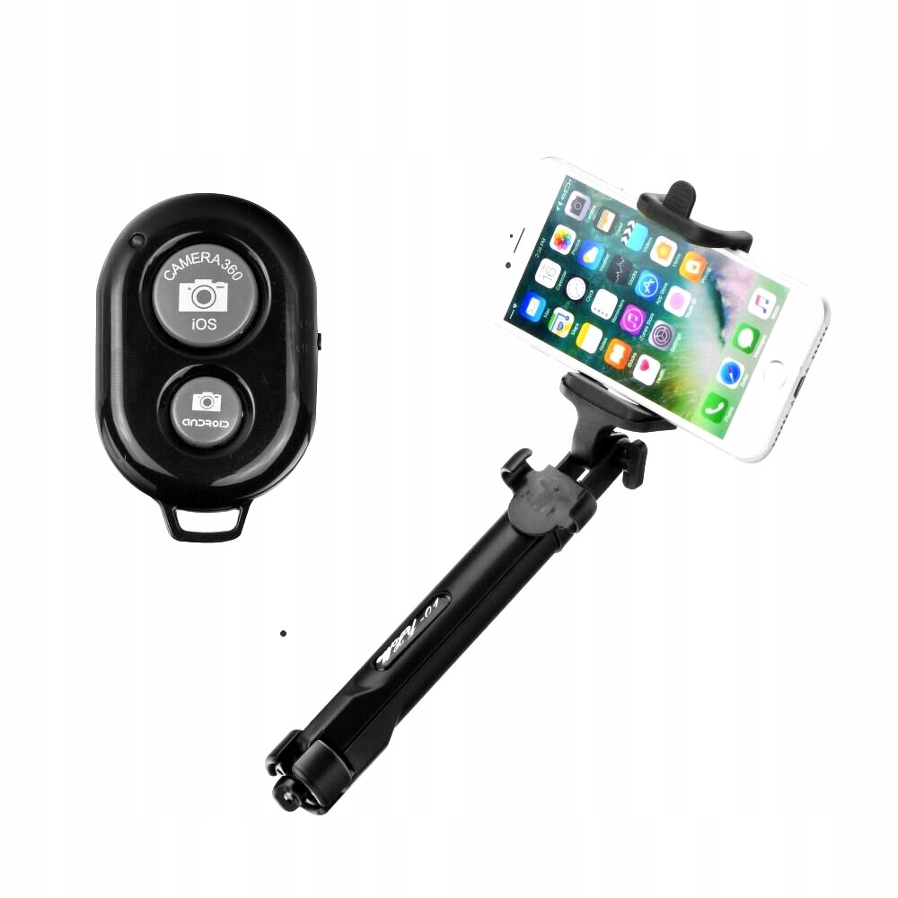 Uchwyt selfie kijek stick z pilotem tripod czarny