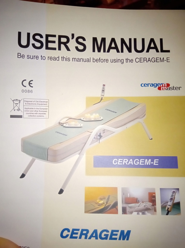 łóżko do masażu User's manuał Ceragem -E