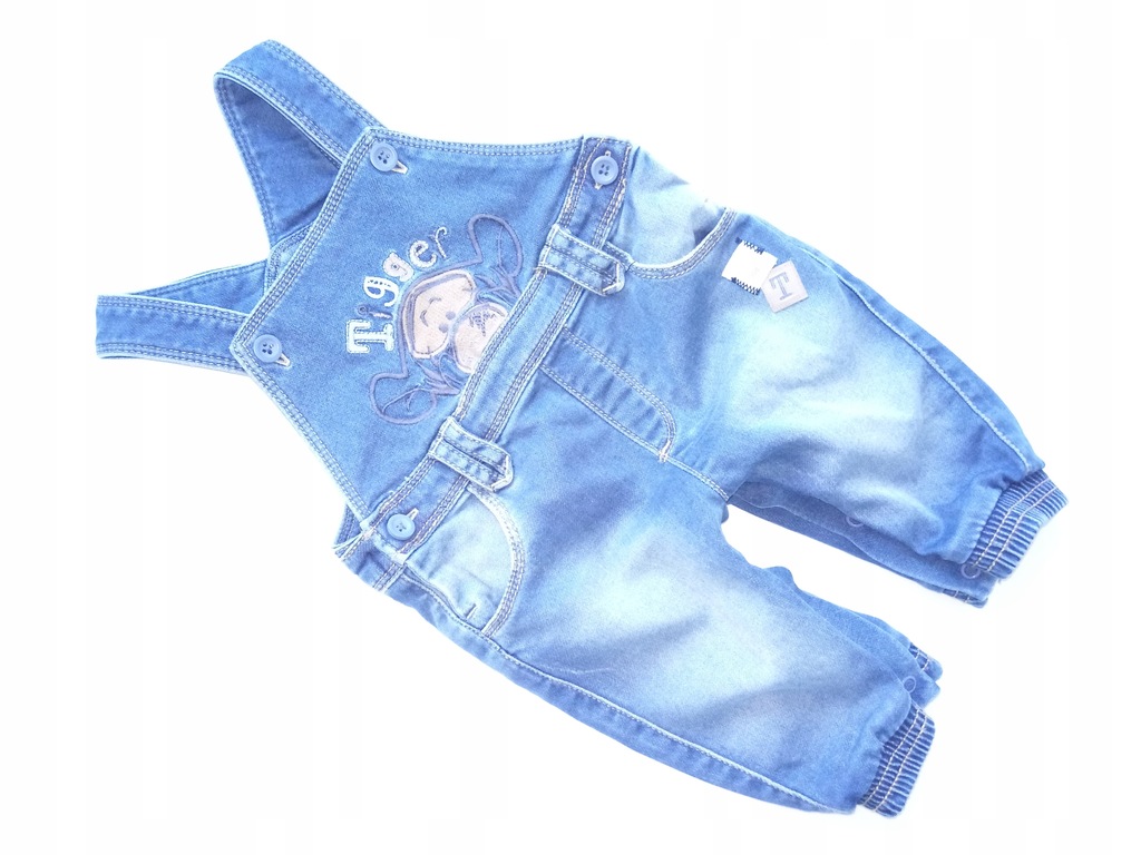 *DISNEY*spodnie ogrodniczki jeansowe 3-6 M 62-68CM