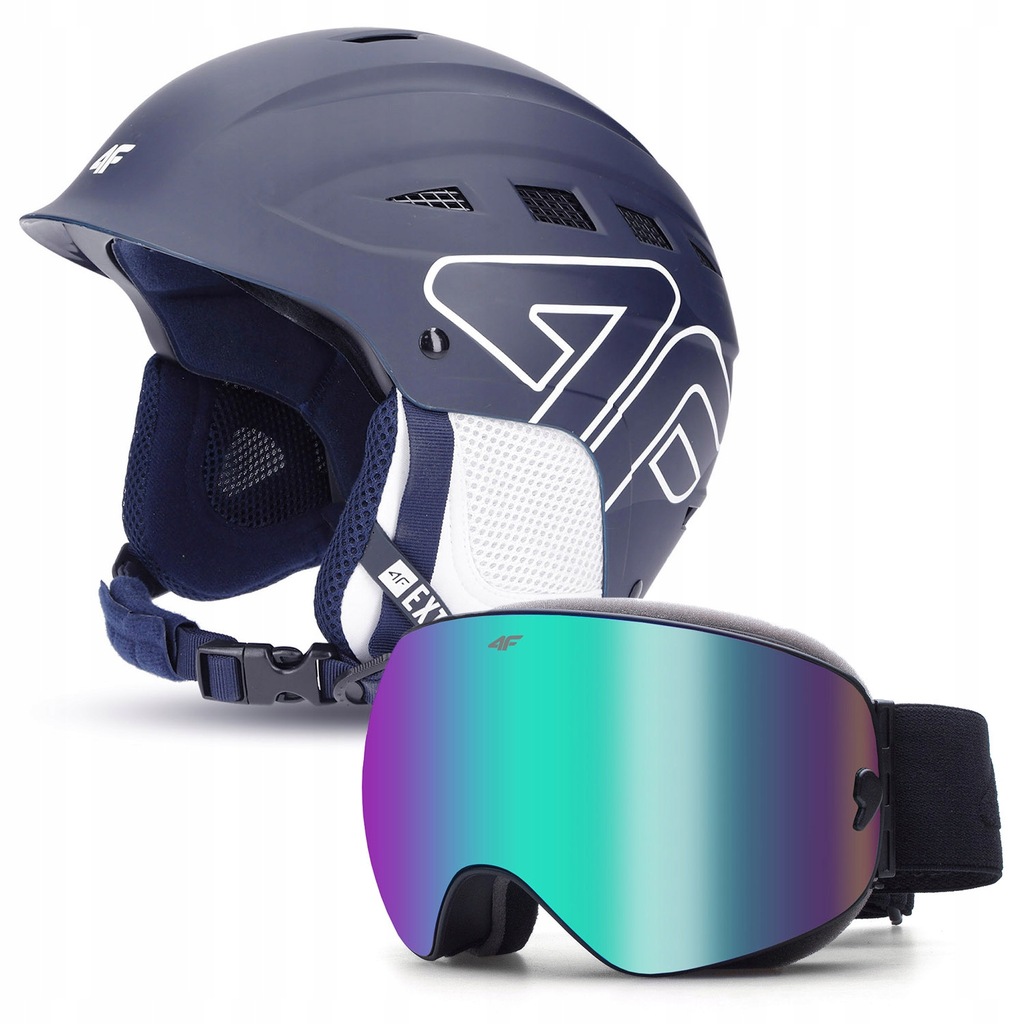 KASK NARCIARSKI + GOGLE 4F ZESTAW XL 60-62 cm