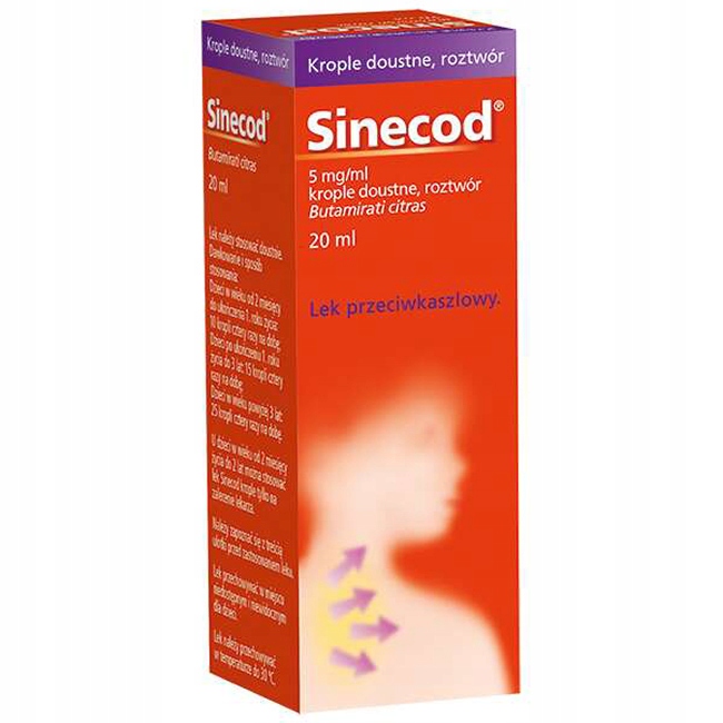 Sinecod krople 5 mg/ml na kaszel dla dzieci 20 ml