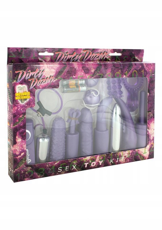 Zestaw-DIRTY DOZEN SEX TOY KIT PURPLE