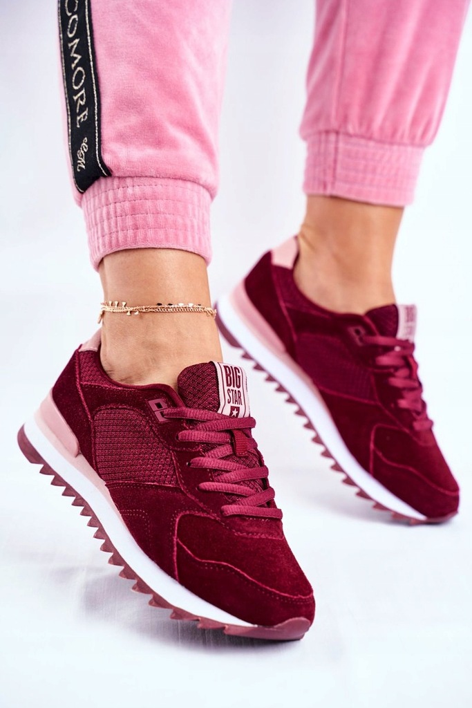 Damskie Sportowe Buty SNEAKERSY Big Star Bordo 38