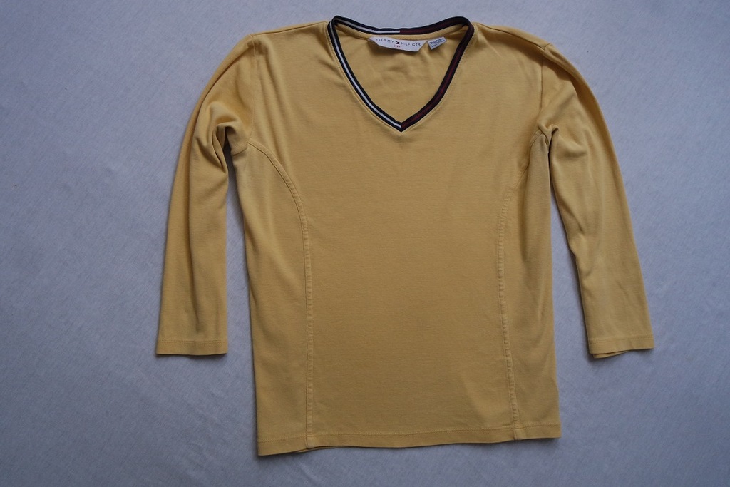 TOMMY HILFIGER bluzka żółta logowana markowa_42/XL