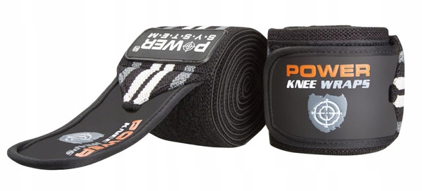 POWER-SYSTEM TAŚMA NA KOLANO KNEE WRAPS-GREY