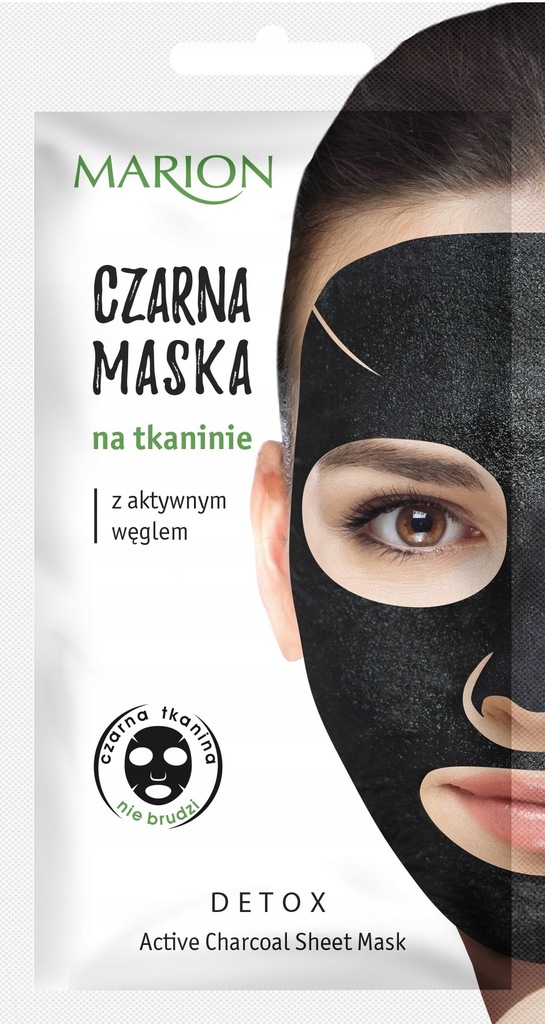 Marion Detox Aktywny Węgiel Maska czarna na tkanin