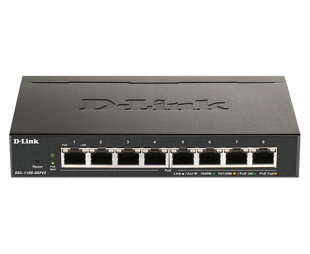 D-Link DGS-1100-08PV2/E 8-Port PoE Gigabit Smart M