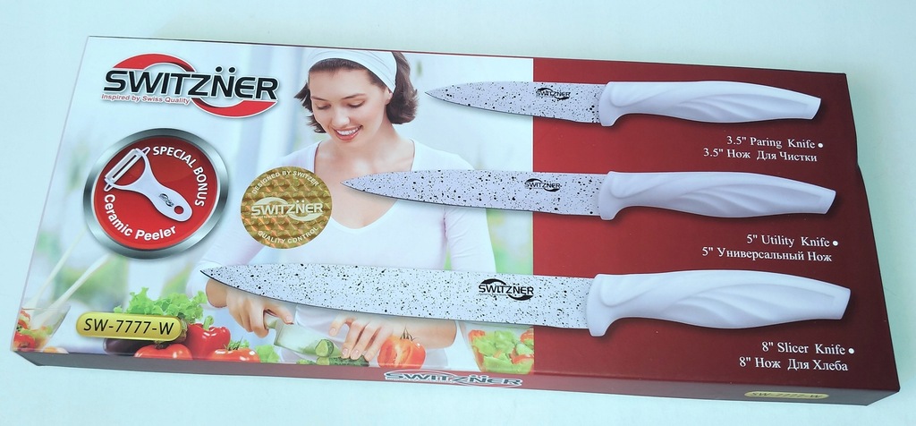 ZESTAW 3+1 NOŻY KUCHENNYCH SWITZNER SW-7777-W