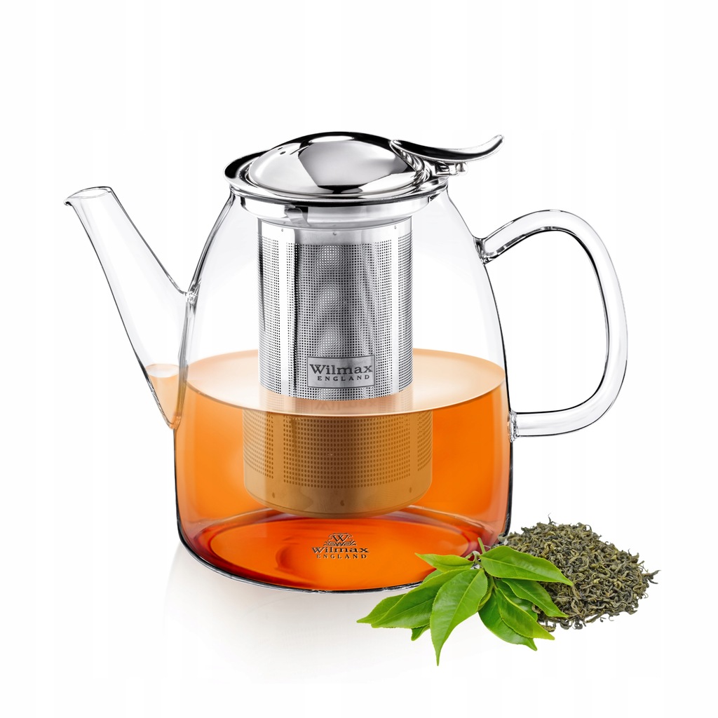 Dzbanek szklany do herbaty i zioł zaparzacz metalowy Wilmax 0,95 l
