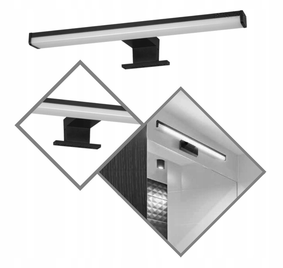 Luce Specchio Bagno LED 5W - 320Lm, 4000K, IP44 - In Alluminio Nero - 30 Cm - Foto 13