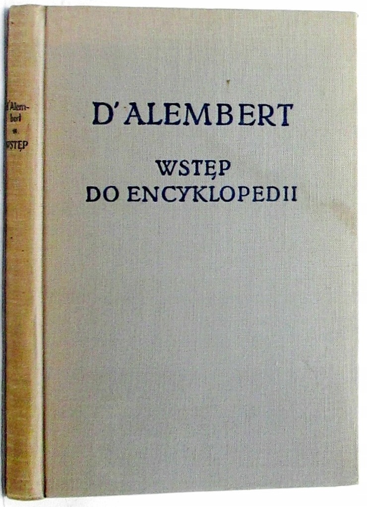 Wstęp do encyklopedii D'alembert bkf