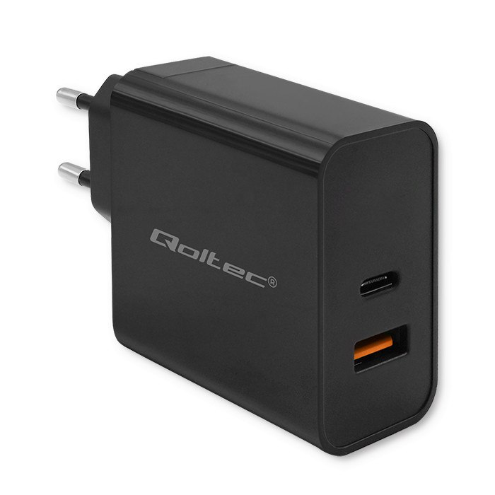 Qoltec Ładowarka Super Quick PD | 1xUSB-C | 1xUSB | 90W | 5-20V | 2.4-4.35A