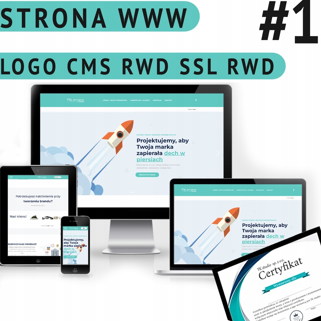 Strona Internetowa #1 WWW RWD CMS SSL Premium 24/7