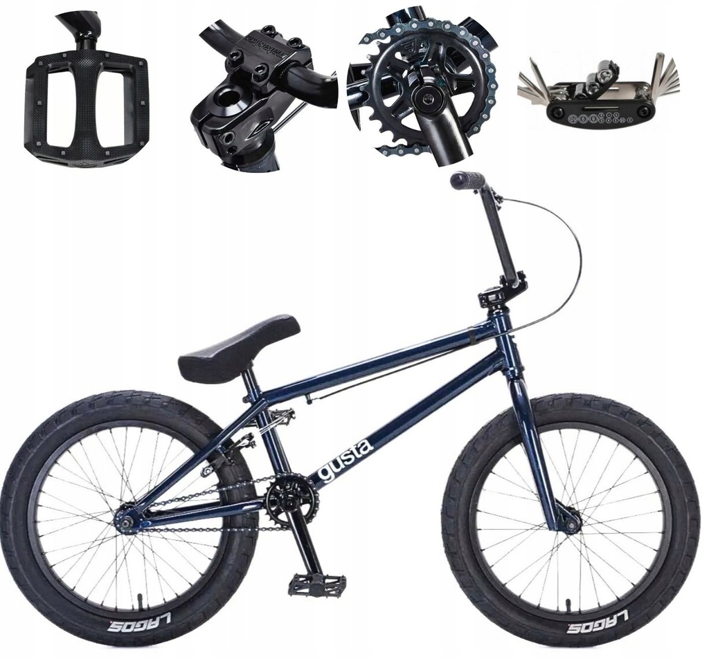 Rower BMX 18 Stal U-brake Młodzieżowy Unisex Odblaski Wyczynowy 8-11 Lat