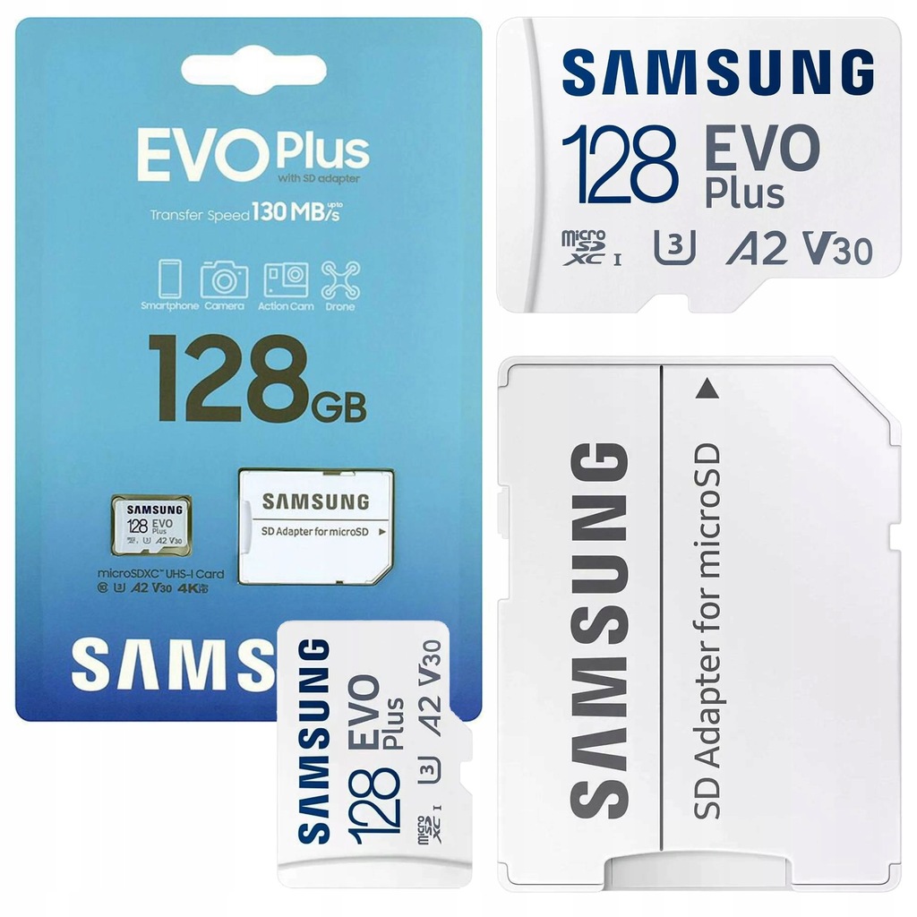 Karta microSD SDXC EVO Plus 128GB 130MBS +ADAPTER
