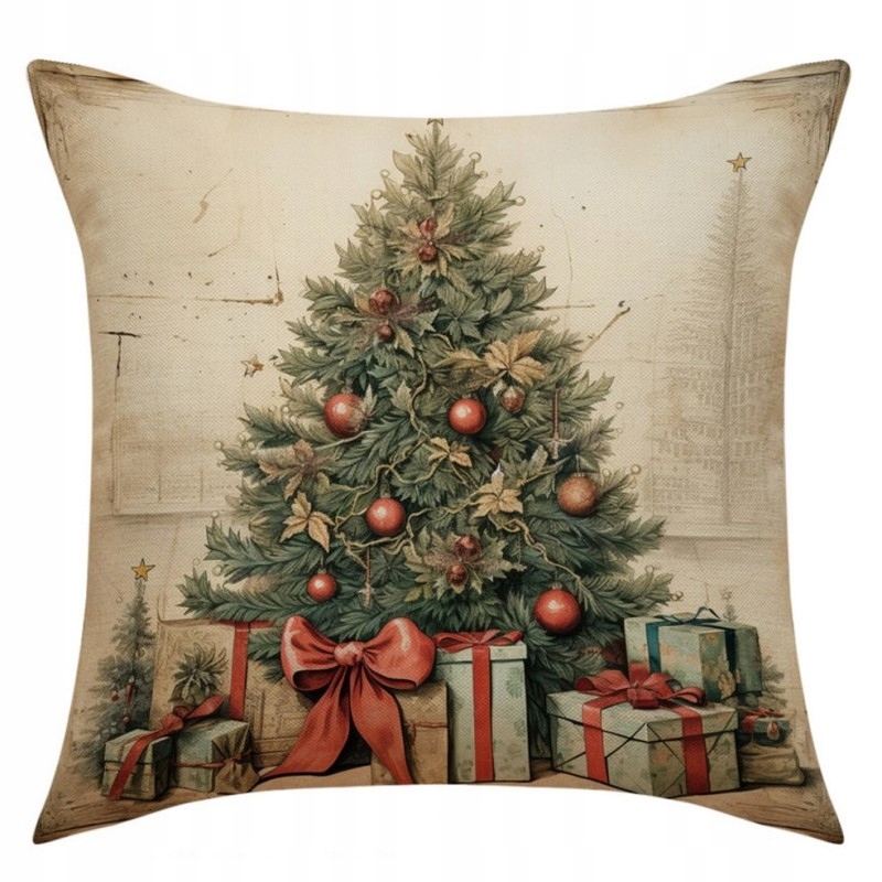 Poszewka na poduszkę 45 x 45 cm motyw świąteczny BOHO CHOINKA