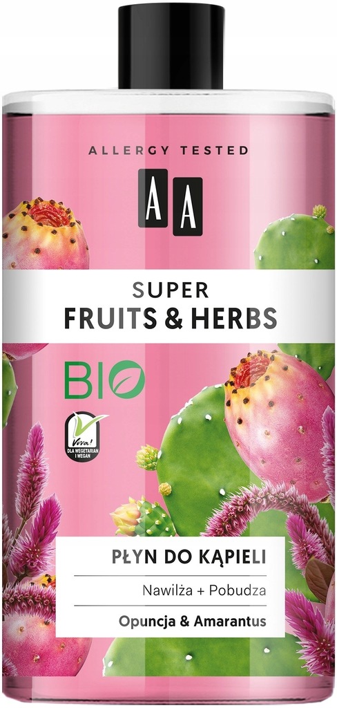 AA Super Fruits & Herbs Płyn do kąpieli nawilż