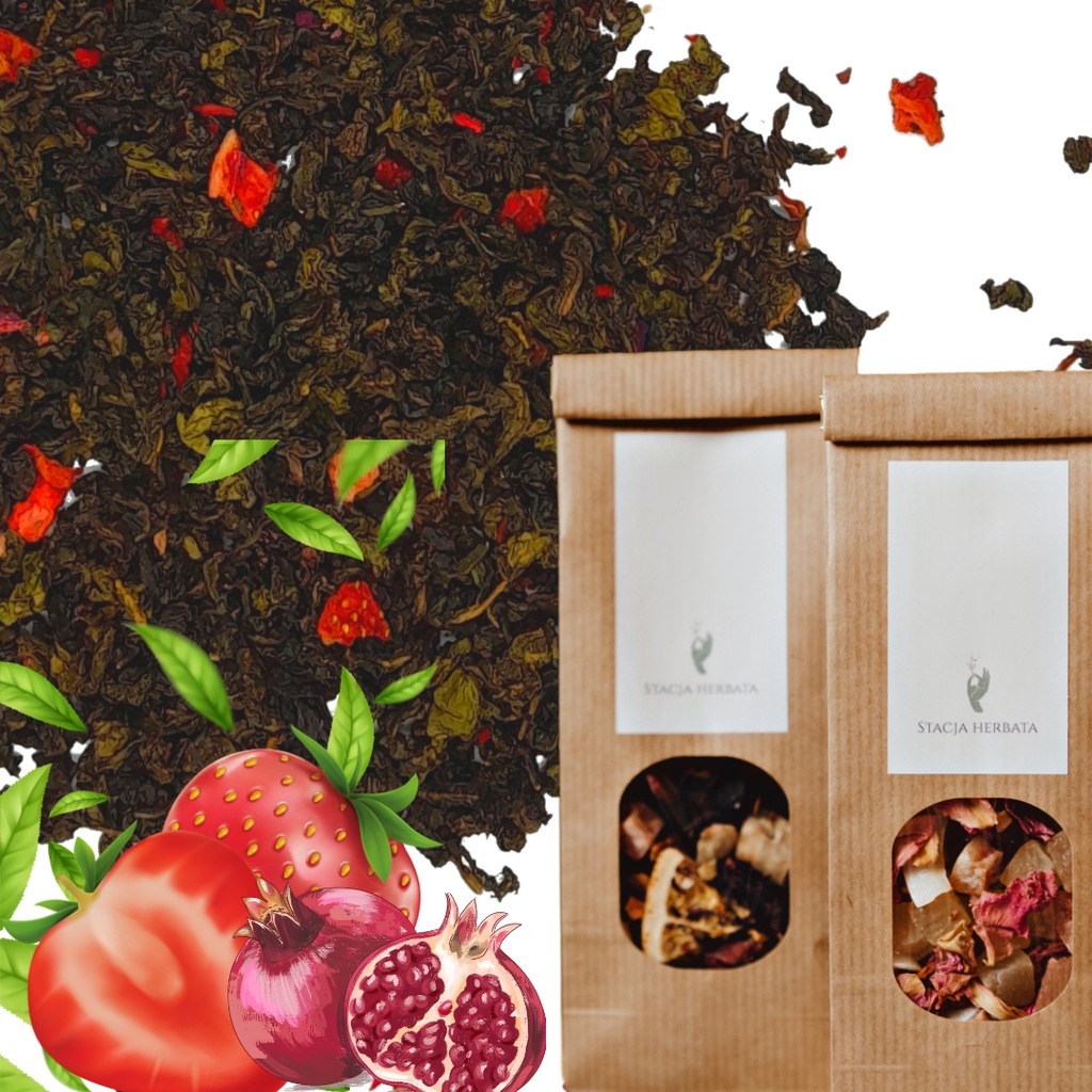 Stacja herbata OOLONG Truskawkowy 80g mega owocowa