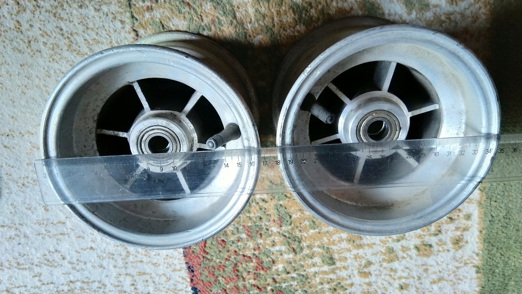 2xfelgi aluminiowe 6 cali z łożyskami 6003 oś 17mm