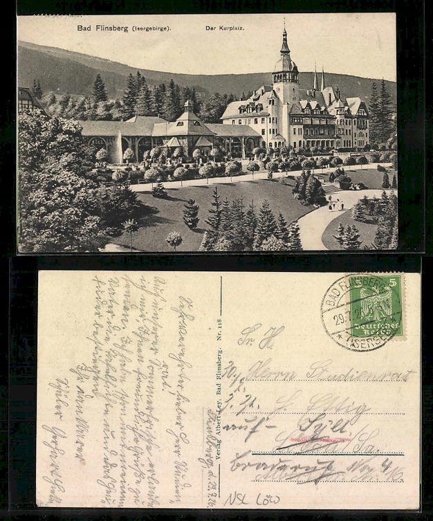 Świeradów Zdrój Bad Flinsberg Kurplatz mit Kurhaus 1926r.