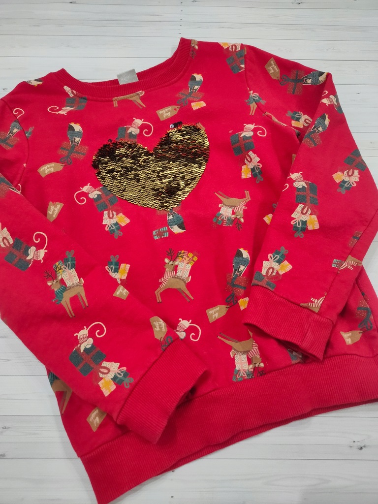Bluza świąteczna dla dziewczynki bawełna r. 134