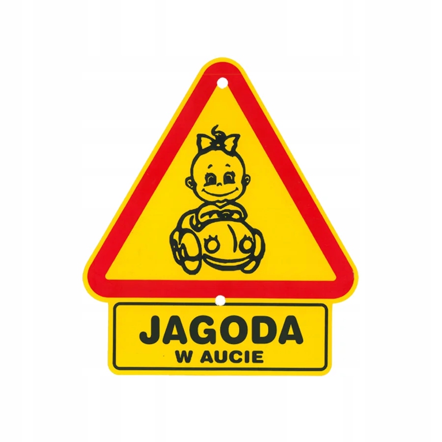 Tabliczka trójkąt do auta napis Jagoda w aucie