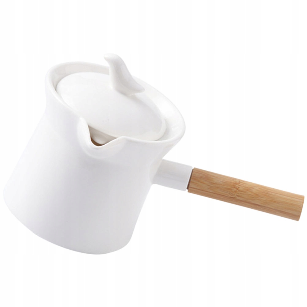 Wooden Handle Ceramic Milk Pan Universal
