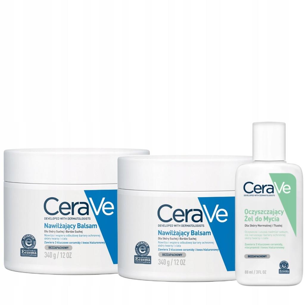 Zestaw CeraVe Nawilżający Balsam - Dla Skóry Suchej i Bardzo Suchej 340g x2