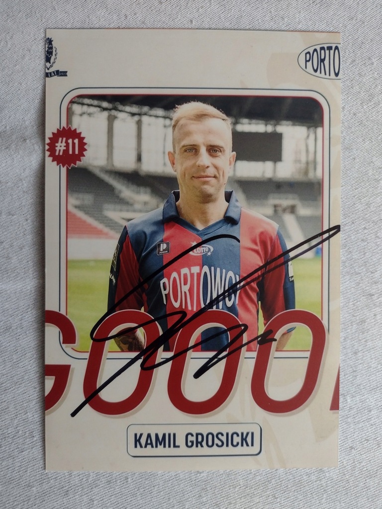 Zdjęcie autograf 10x15 Pogoń Szczecin sezon 2022/23 Kamil Grosicki