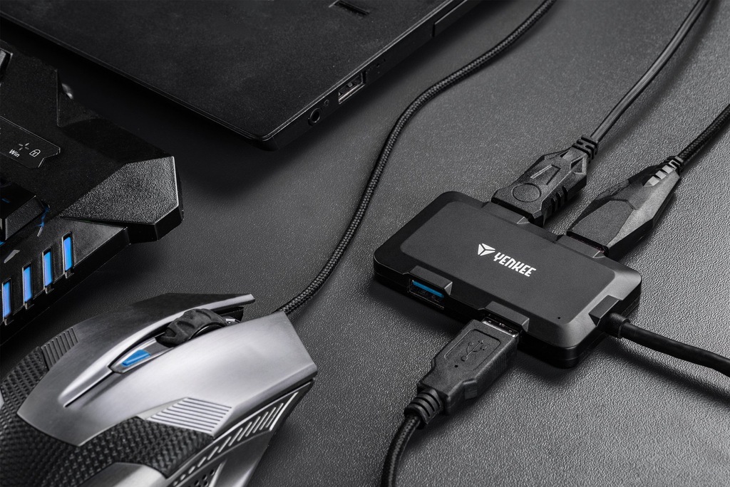 Купить Хаб 4-портовый USB3.0 сплиттер YENKEE 5Гбит/с черный: отзывы, фото, характеристики в интерне-магазине Aredi.ru